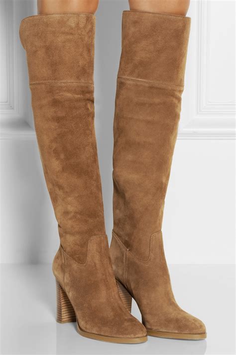 michael kors suede tall boots|Michael Kors knee high boots.